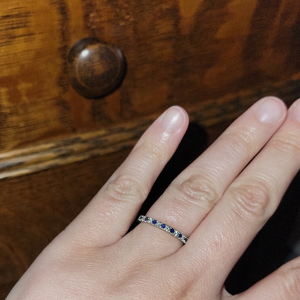 Elegant Blue and Silver Women's Ring